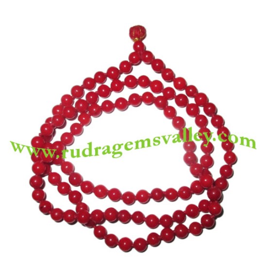 Picture of Red Coral (moonga) 5mm 108 beads knotted mala