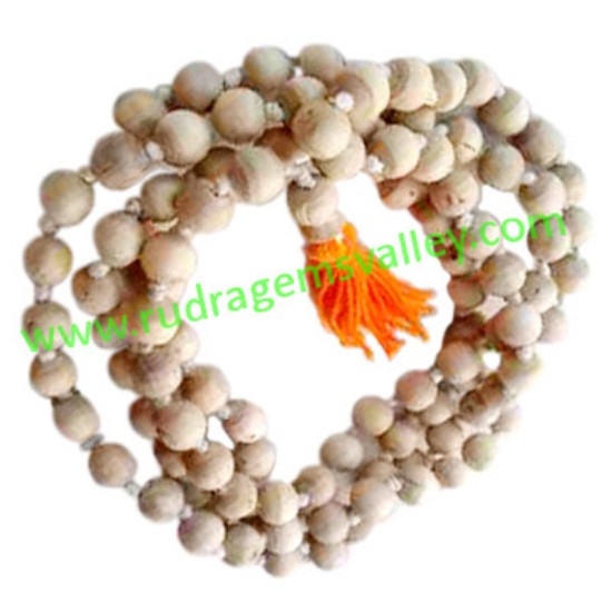 Picture of Tulsi beads mala, holy basil, auspicious wood beads-seeds string (mala of 54+1 beads), size: 10mm, pack of 1 string.