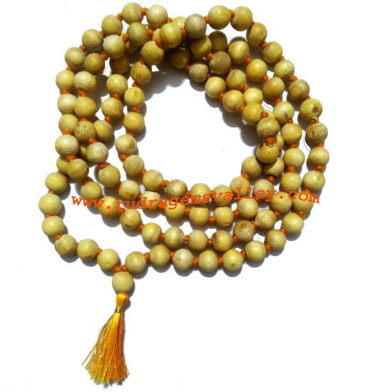 Picture of Shami (samee) wood beads 9mm mala 108+1 beads knotted, shami wood (Khejri tree) beads prayer mala. Pack of 1 mala.