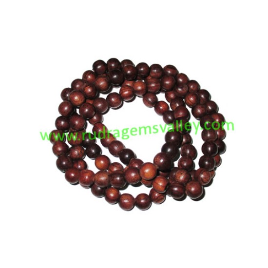 Picture of Rosewood Beads String (mala of 108+1 beads) made of fine quality handmade 6mm round rosewood beads, pack of 1 string.