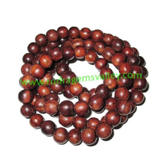 Picture of Rosewood Beads String (mala of 108+1 beads) made of fine quality handmade 9mm round rosewood beads, pack of 1 string.