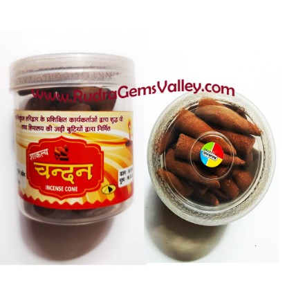 Picture of Gayatri Pariwar chandan dhoop cones, shakalya based ayurvedic incense dhoop cones 32 pcs. in the box as per picture, weight approx 70 grams.