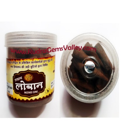 Picture of Gayatri Pariwar loban dhoop cones, shakalya based ayurvedic incense dhoop cones 32 pcs. in the box as per picture, weight approx 70 grams.
