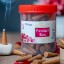 Picture of Omega Premium Rose Incense Cones in Jar, are made with natural rose essential oils, which are known for their sweet and floral aroma that release a pleasant and soothing fragrance, making them perfect for creating a calm and relaxing atmosphere. Cone size 1.5 inches, burning time 20 minutes, weight approx 225 grams.