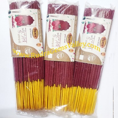 Picture of Gayatri Pariwar Vedmata Agarbatti ayurvedic gulab-rose flavour incense sticks 55 to 60 pcs., weight approx 70 grams.