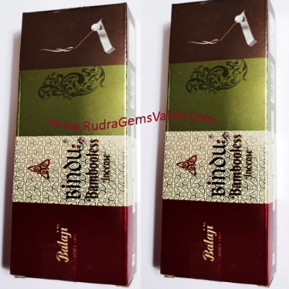 Picture of Balaji Bindu bambooless incense sticks, size 6 inches, 55 sticks in a packet, burning time 40-45 minutes, weight approx 100 grams.