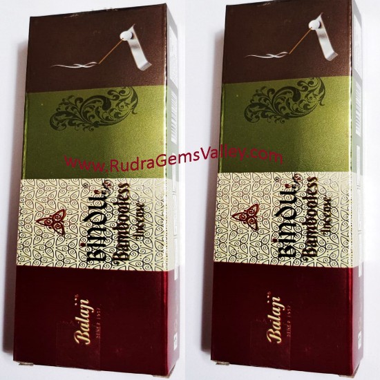 Picture of Balaji Bindu bambooless incense sticks, size 6 inches, 55 sticks in a packet, burning time 40-45 minutes, weight approx 100 grams.