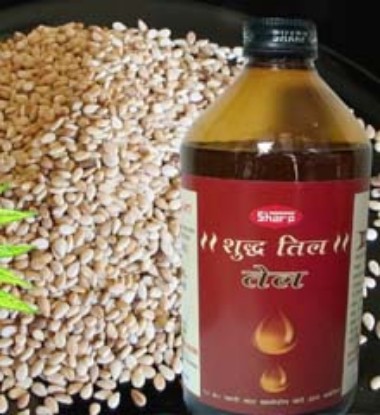 Picture of Sharp Pure til oil, black sesamum indicum oil can be used in cooking phalahar, applying on body or hair and enlighting diyas and other puja purposes. Pack of 100ml