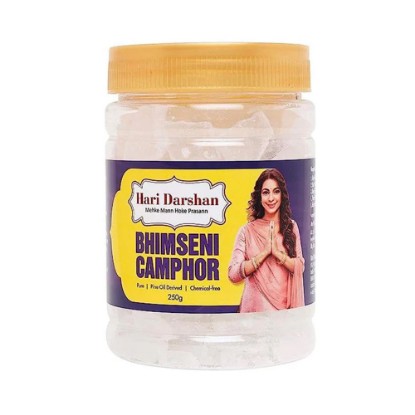 Picture of Hari Darshan Pure Bhimseni Camphor - Pure Kapur Crystals - For Pooja, Meditation, Havan or Room Freshener, Jar Pack of 250g