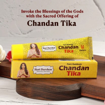 Picture of Hari Darshan Pure Chandan Premium Tika 50g Tube packing - Made with Pure Sandalwood Powder , Saffron and other Natural herbs. Pack of 1 tube.